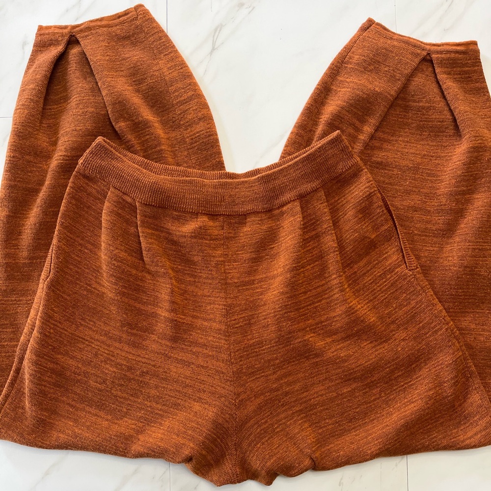 Free People Beach Orange Freya knit barrel leg Pant relaxed fit pant size large - Picture 2 of 10